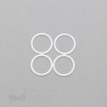 five eighths inch 16mm RM-60 R PK4 white nylon coated metal rings sliders or bright white Pantone 11-0601 from Bra-Makers Supply 4 rings shown