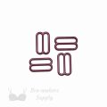 five eighths inch 16mm RM-60 S PK4 black cherry nylon coated metal rings sliders or rhodendron Pantone 19-2024 from Bra-Makers Supply 4 sliders shown