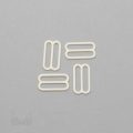 five eighths inch 16mm RM-60 S PK4 ivory nylon coated metal rings sliders or winter white Pantone 11-0507 from Bra-Makers Supply 4 sliders shown