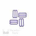 five eighths inch 16mm RM-60 S PK4 lilac nylon coated metal rings sliders or dahlia purple Pantone 17-3834 from Bra-Makers Supply 4 sliders shown