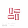 five eighths inch 16mm RM-60 S PK4 red nylon coated metal rings sliders or lollipop Pantone 18-1764 from Bra-Makers Supply 4 sliders shown