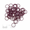 five eighths inch 16mm RM-600 R black cherry nylon coated metal rings sliders or rhodendron Pantone 19-2024 from Bra-Makers Supply 100 rings shown