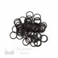 five eighths inch 16mm RM-600 R black nylon coated metal rings sliders or anthracite Pantone 19-4007 from Bra-Makers Supply 100 rings shown