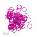 five eighths inch 16mm RM-600 R fuchsia nylon coated metal rings sliders or rose violet Pantone 17-2624 from Bra-Makers Supply 100 rings shown