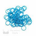 five eighths inch 16mm RM-600 R turquoise nylon coated metal rings sliders or bachelor button Pantone 14-4522 from Bra-Makers Supply 100 rings shown