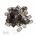 five eighths inch 16mm RM-600 S chocolate nylon coated metal rings sliders or seal brown Pantone 19-1314 from Bra-Makers Supply 100 sliders shown