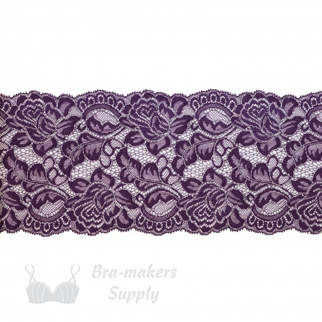 Six Inch Purple Lilac Floral Stretch Lace Bramakers Supply the