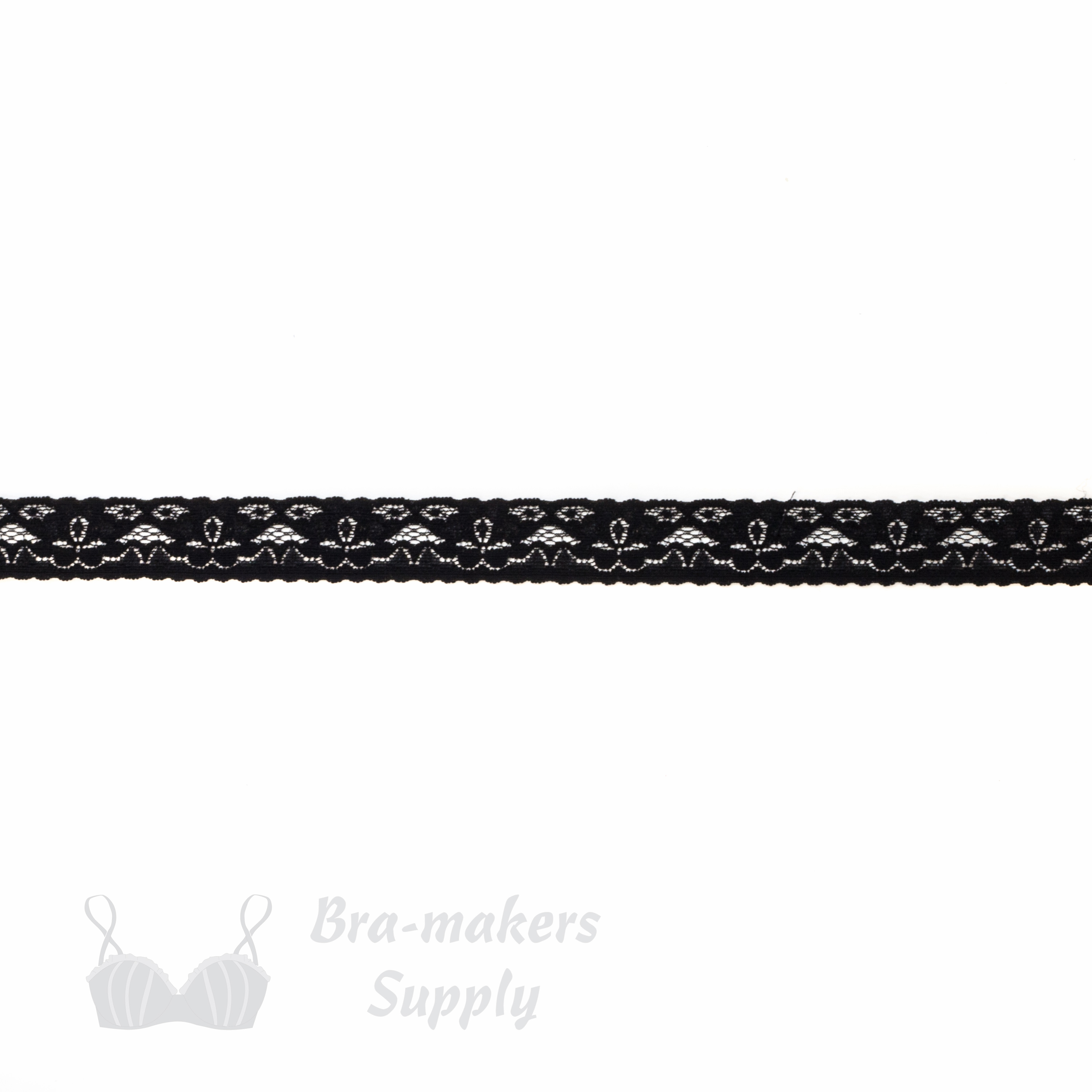 stretch laces - 1 inch - 2.5 cm one inch black floral stretch lace edge LS-10 980 from Bra-Makers Supply