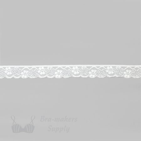 stretch laces - 1 inch - 2.5 cm one inch silver white floral stretch lace edge LS-12 1599 from Bra-Makers Supply