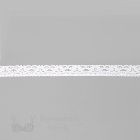 stretch laces - 1 inch - 2.5 cm one inch white floral stretch lace edge LS-10 100 from Bra-Makers Supply
