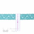 stretch laces - 2 inch - 5 cm two inch aqua floral stretch lace LS-20 73 from Bra-Makers Supply ruler shown