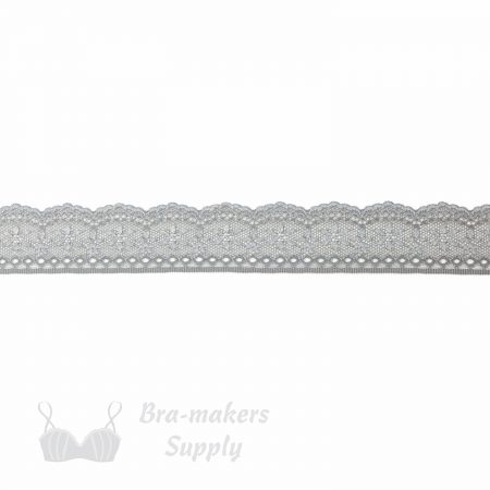 Gray & Metallic Silver Double-Scalloped 2-Way Stretch Lace - Designer  Overstock! - Beautiful Textiles
