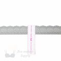 stretch laces - 2 inch - 5 cm two inch gray scalloped stretch lace LS-20 90 from Bra-Makers Supply ruler shown