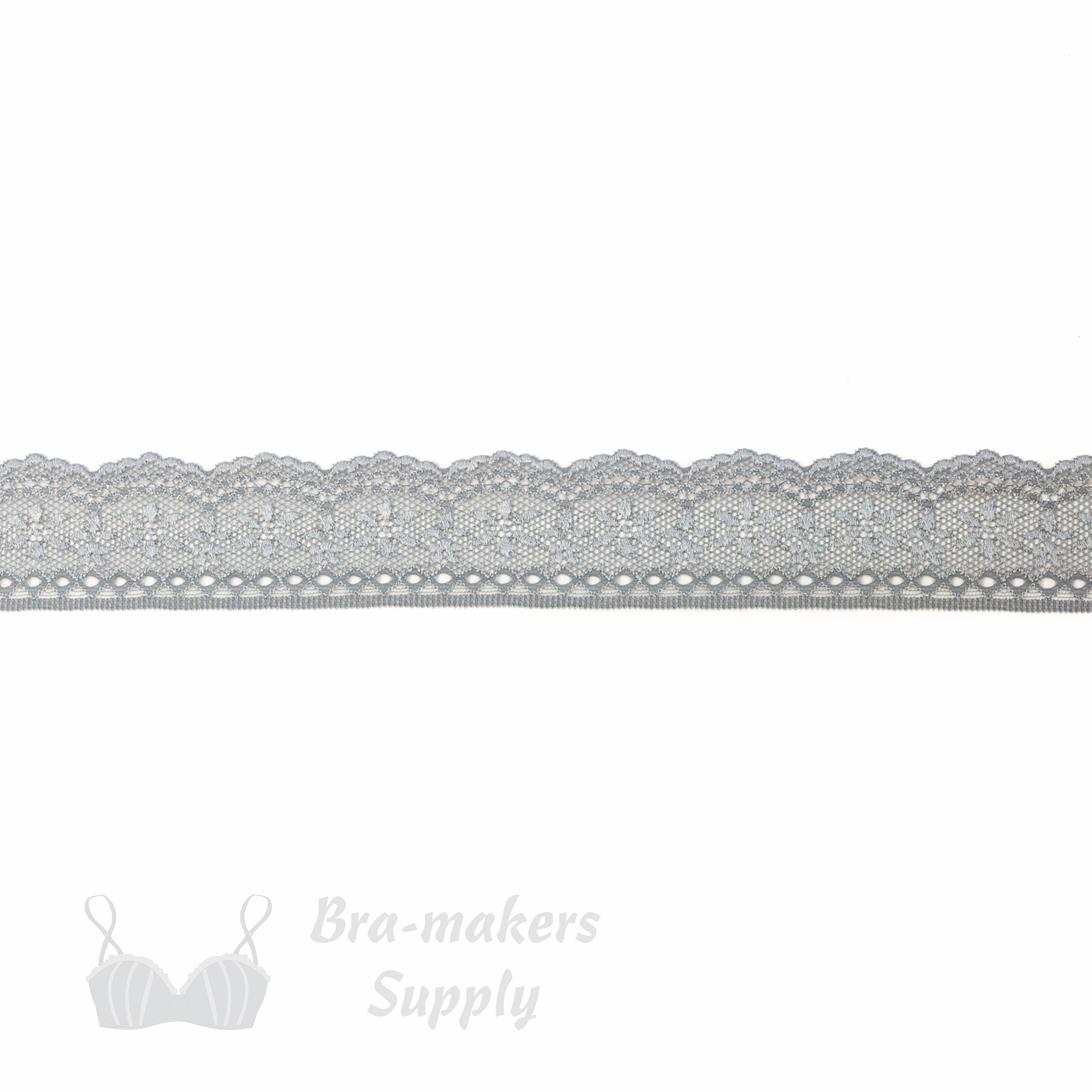 stretch laces - 2 inch - 5 cm two inch gray scalloped stretch lace LS-20 90 from Bra-Makers Supply