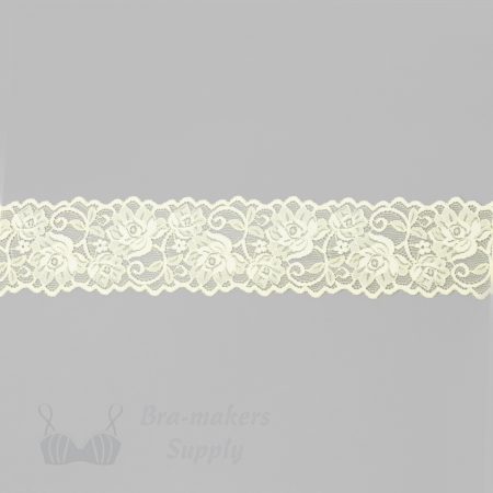 stretch laces - 2 inch - 5 cm two inch light yellow floral stretch lace edge LS-20 220 from Bra-Makers Supply