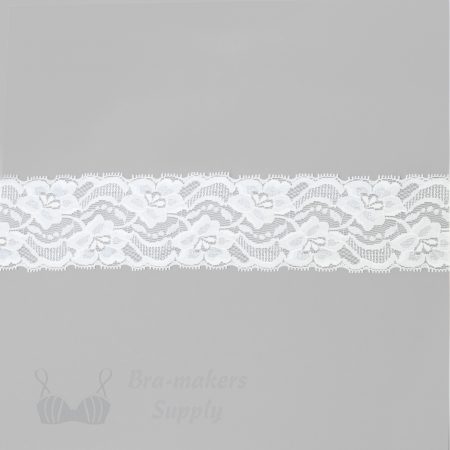 stretch laces - 2 inch - 5 cm two inch off-white floral stretch lace LS-25 150 from Bra-Makers Supply