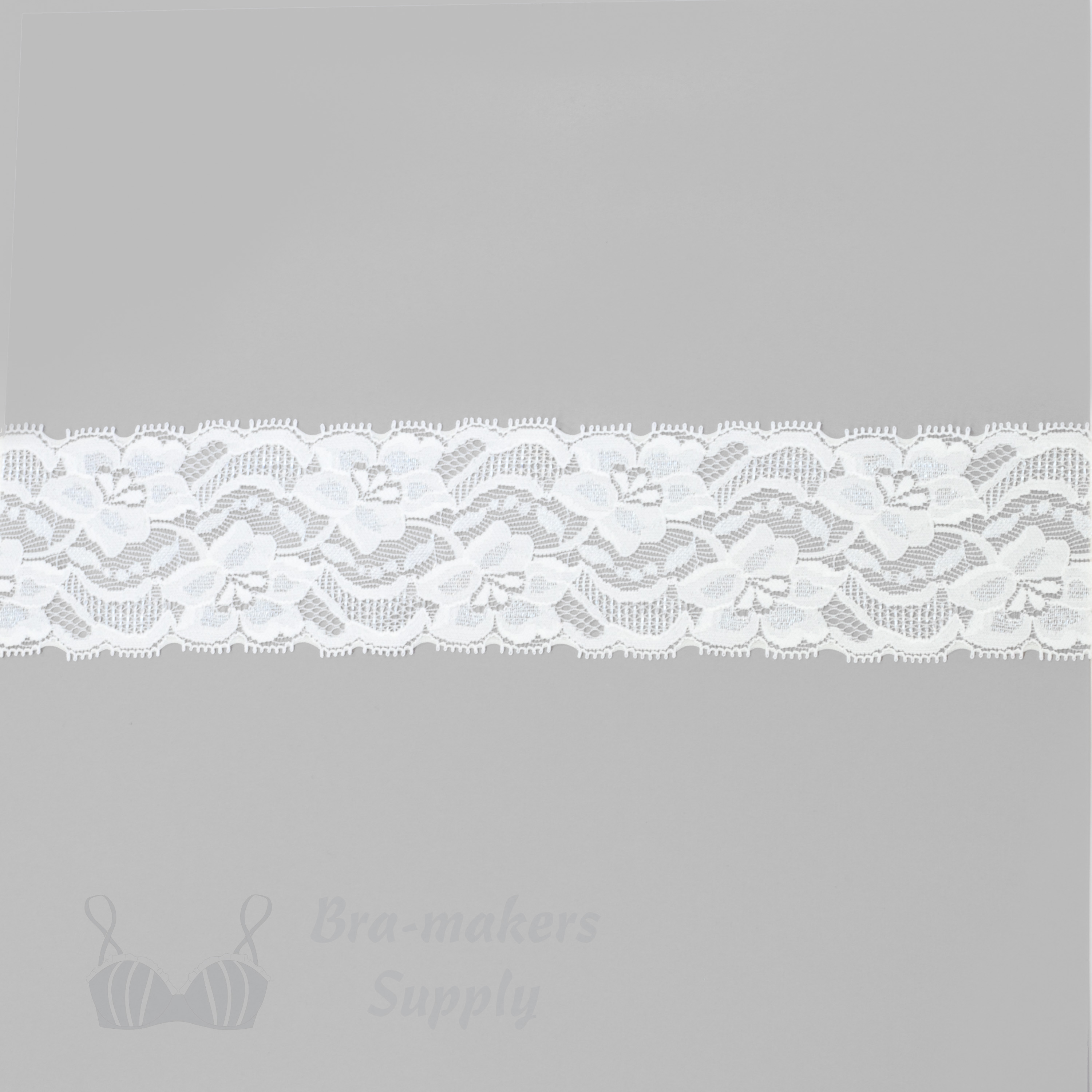 stretch laces - 2 inch - 5 cm two inch off-white floral stretch lace LS-25 150 from Bra-Makers Supply