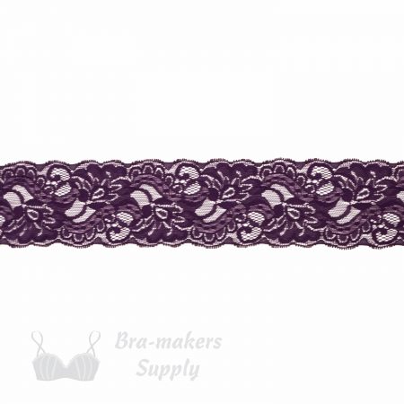 stretch laces - 3 inch - 7 cm three inch purple floral stretch lace LS-30 560 from Bra-Makers Supply