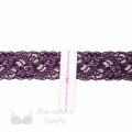 stretch laces - 3 inch - 7 cm three inch purple floral stretch lace LS-30 560 from Bra-Makers Supply ruler shown