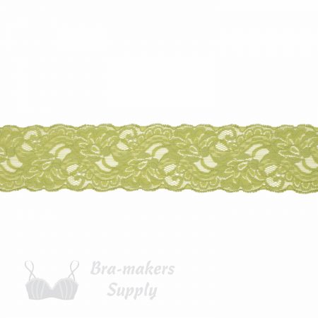 stretch laces - 3 inch - 7 cm three inch spring green floral stretch lace LS-30 740 from Bra-Makers Supply