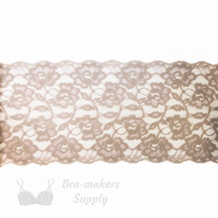 stretch laces - 5 inch - 13 cm five inch beige floral stretch lace LS-63 82 from Bra-Makers Supply