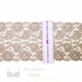 stretch laces - 5 inch - 13 cm five inch beige floral stretch lace LS-63 82 from Bra-Makers Supply ruler shown