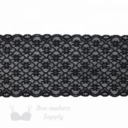 Half Inch Black Scalloped Stretch Lace Edge