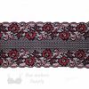stretch laces - 5 inch - 13 cm five inch dark red black floral stretch lace LS-63 9848 from Bra-Makers Supply