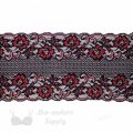 stretch laces - 5 inch - 13 cm five inch dark red black floral stretch lace LS-63 9848 from Bra-Makers Supply