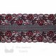 stretch laces - 5 inch - 13 cm five inch dark red black floral stretch lace LS-63 9848 from Bra-Makers Supply