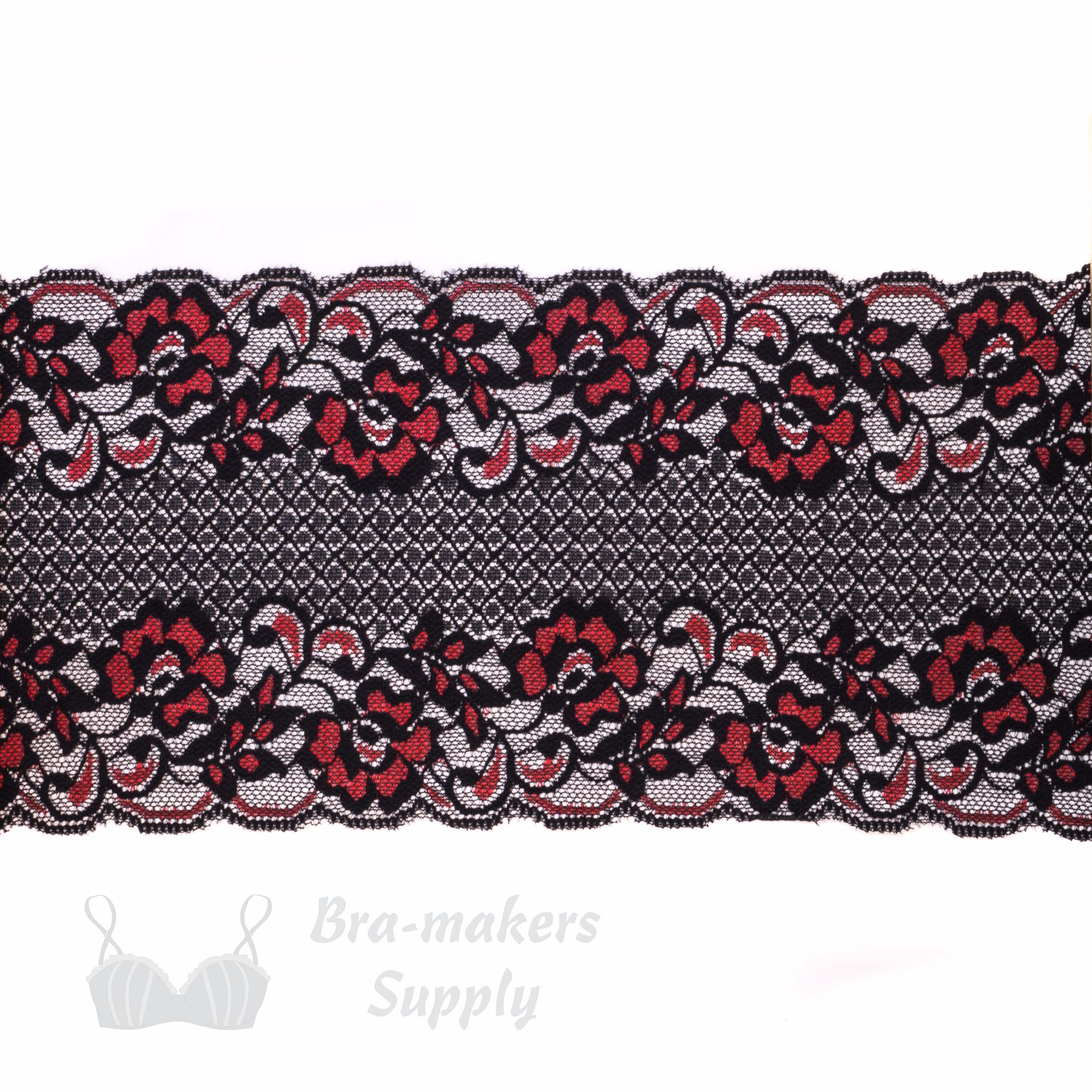 Red Bra With Black Lace Flower Pattern | Art Board Print