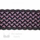 stretch laces - 5 inch - 13 cm five inch deep pink black hearts stretch lace LS-63 9841 from Bra-Makers Supply