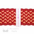 stretch laces - 5 inch - 13 cm five inch gold red hearts stretch lace LS-63 4729 from Bra-Makers Supply ruler shown