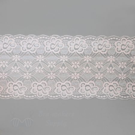 stretch laces - 5 inch - 13 cm five inch pink floral scalloped stretch lace LS-60 402 from Bra-Makers Supply