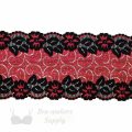 stretch laces - 5 inch - 13 cm five inch red black floral swirl stretch lace LS-63 4798 from Bra-Makers Supply