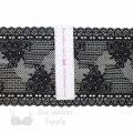 stretch laces - 6 inch - 15 cm six inch black floral geometric stretch lace LS-60 981 from Bra-Makers Supply ruler shown