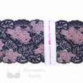 stretch laces - 6 inch - 15 cm six inch eggplant pink floral stretch lace LS-63 5908 from Bra-Makers Supply ruler shown
