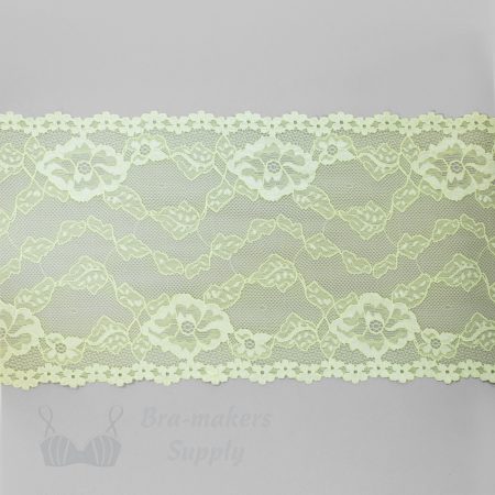 stretch laces - 6 inch - 15 cm six inch lime green floral stretch lace LS-60 77 from Bra-Makers Supply