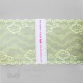 stretch laces - 6 inch - 15 cm six inch lime green floral stretch lace LS-60 77 from Bra-Makers Supply ruler shown