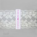 stretch laces - 6 inch - 15 cm six inch off-white floral stretch lace LS-60 153 from Bra-Makers Supply ruler shown