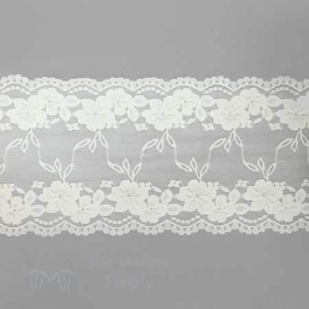 stretch laces - 6 inch - 15 cm six inch pale yellow floral stretch lace LS-60 22 from Bra-Makers Supply