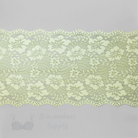 stretch laces - 6 inch - 15 cm six inch willow green floral stretch scalloped lace LS-60 730 from Bra-Makers Supply