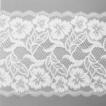 stretch laces - 7 inch 17 cm and over nine inch white floral stretch lace LS-80 15 from Bra-Makers Supply Hamilton