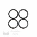 three quarters inch 19mm plastic sliders rings R-60 R PK4 black from Bra-Makers Supply set of 4 rings shown