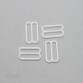 three quarters inch 19mm plastic sliders rings R-60 S PK4 white from Bra-Makers Supply set of 4 sliders shown