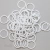 three quarters inch 19mm plastic sliders rings R-600 R white from Bra-Makers Supply bulk bag of 100 rings shown