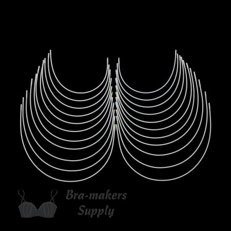 vertical underwire metal bra underwires WV-11 from Bra-Makers Supply complete size set shown