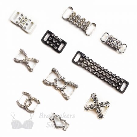 small crystal bra bridge connector strap connectors from Bra-Makers Supply shown