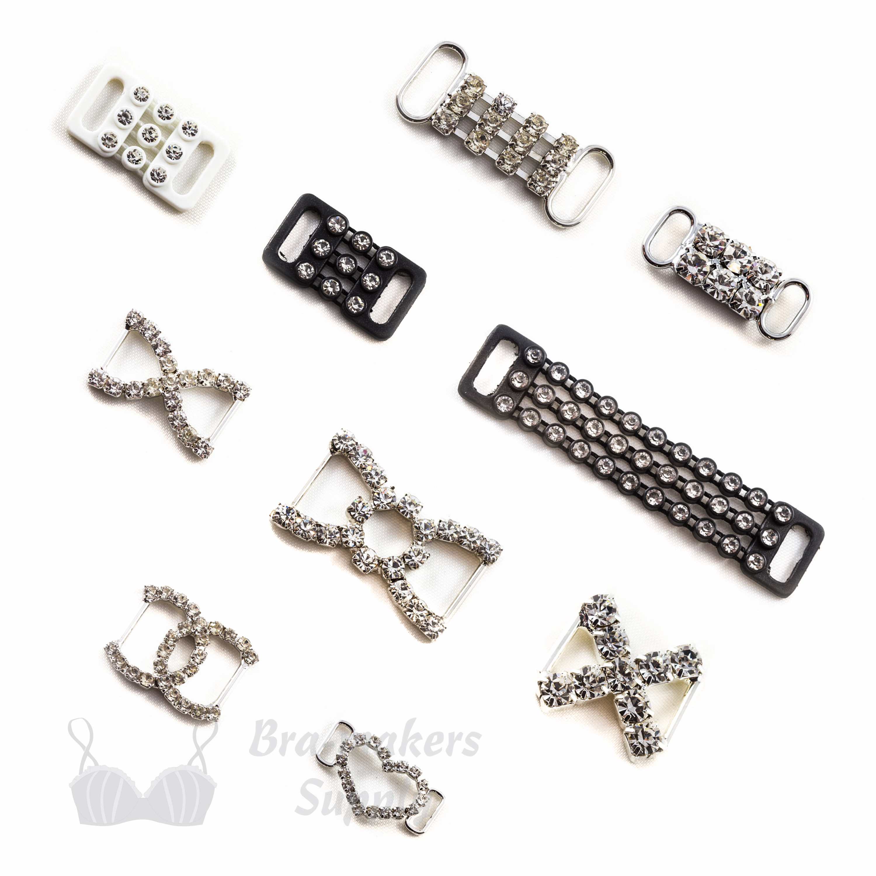 Small Crystal Bra Bridge Connector Strap Connectors - Bra-Makers