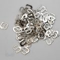 five sixteenths of an inch or 8 mm heavy duty metal g-hooks GH-2400 nickel from Bra-Makers Supply 100 hooks shown